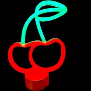 🆕 NWT Neon Cherry LED Light Decor - Red and Green